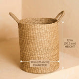 Natural Artisan Home - Classic Seagrass Floor Basket with Handles – 2 Sizes