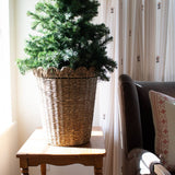 Scallop Woven Basket - Green