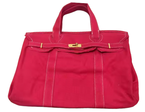 Runway Athletics - Red Canvas Boatkin with Gold Hardware | Large Designer-Inspired Canvas Tote