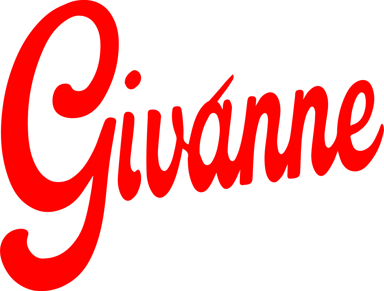 Red 'Givánne' logo on a white background representing the luxury gifting brand located in Chicago's Lincoln Park