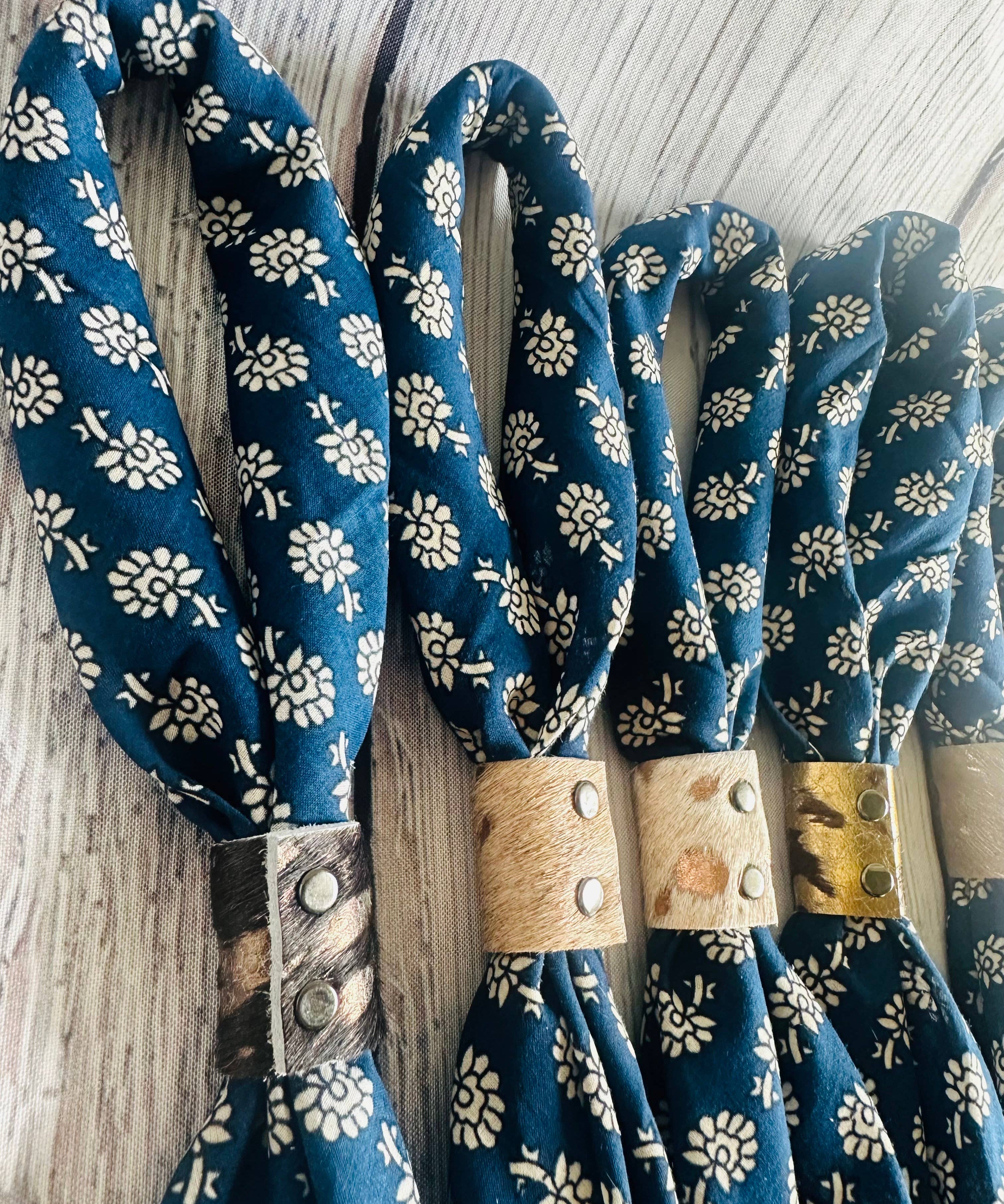 Blue Floral Bandanas